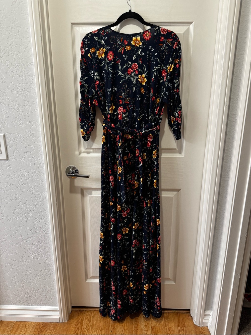 Kiyonna Dress Meadow Dream Style Blue Floral Maxi True Wrap Party Versatile Sz 0 - Picture 4 of 9
